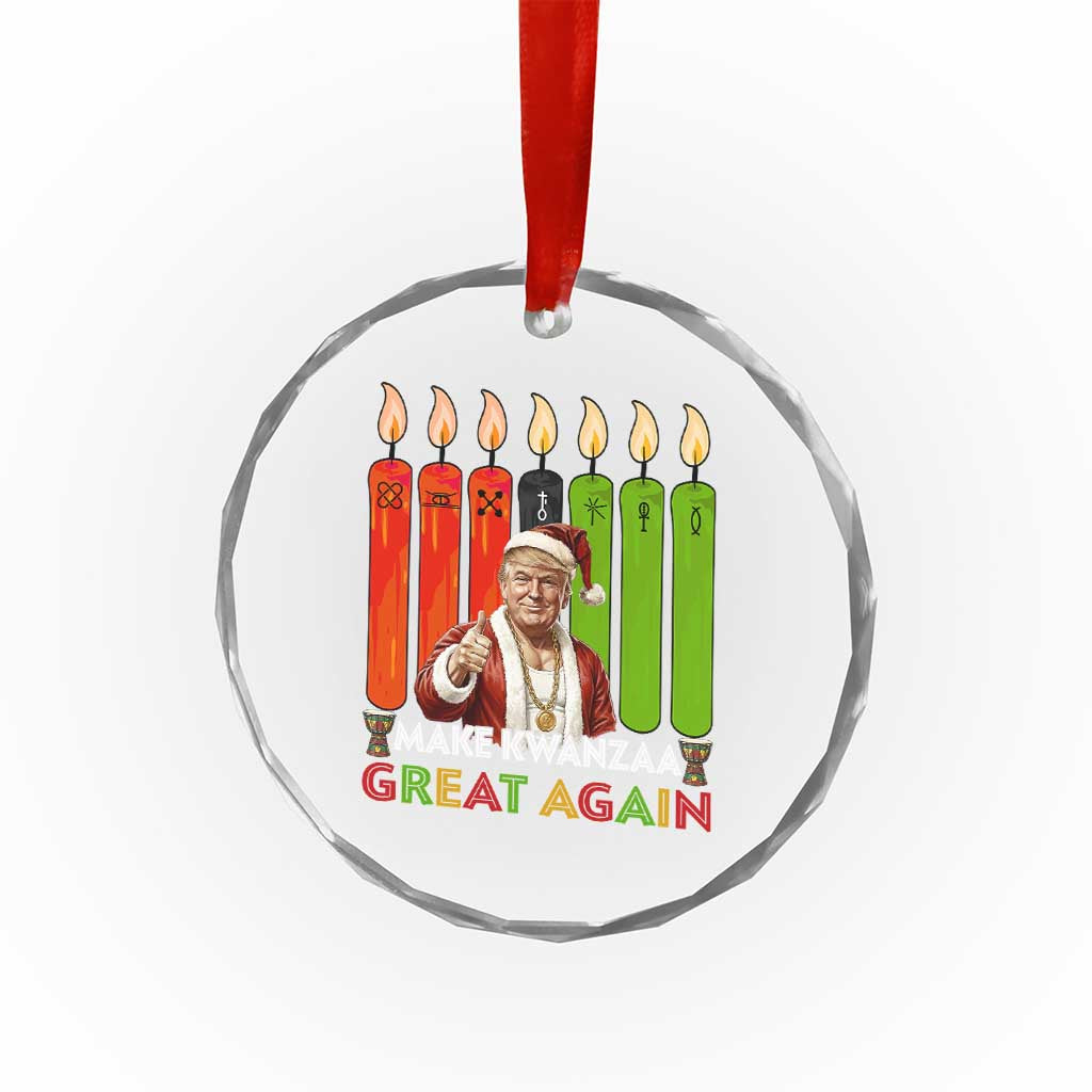 Funny Santa Trump Crystal Glass Ornament Make Kwanzaa Great Again African Heritage Gift - Print Your Wear