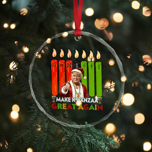 Funny Santa Trump Crystal Glass Ornament Make Kwanzaa Great Again African Heritage Gift - Print Your Wear