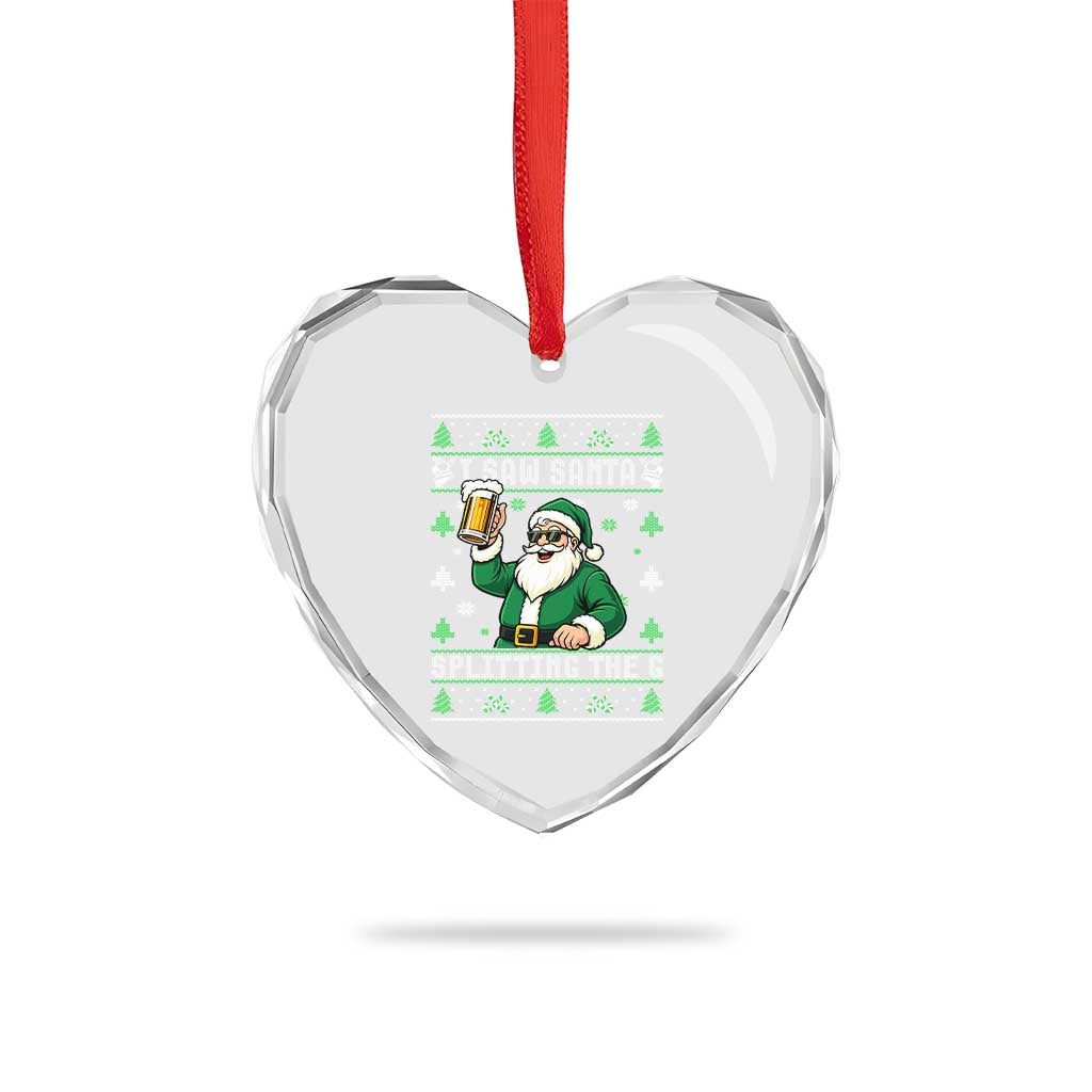 Funny Santa Ugly Christmas Heart Crystal Glass Ornament Drinking Beer Splitting G Inappropriate Adult Humor TS10 Print Your Wear
