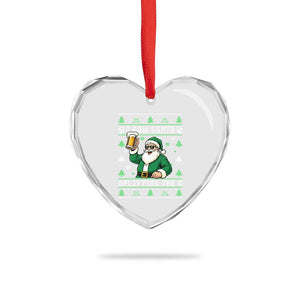 Funny Santa Ugly Christmas Heart Crystal Glass Ornament Drinking Beer Splitting G Inappropriate Adult Humor TS10 Print Your Wear