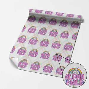 Funny Sarcastic Alpha Male Wrapping Paper Roll Unicorn Sarcastic Ironic Weird Y2K Humor TS02 Christmas Plaid Print Your Wear