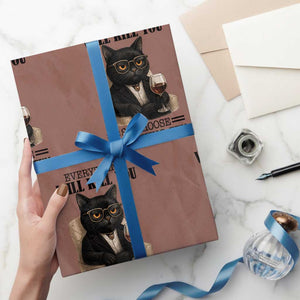 Funny Sarcastic Cat Wrapping Paper Roll Everything Will Kill You So Choose Something Fun TS12 Mocha Print Your Wear