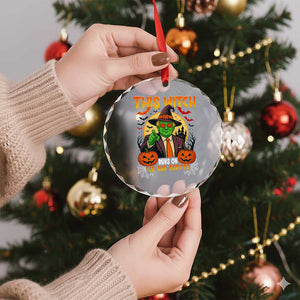 Funny Sarcastic Trump Witch Crystal Glass Ornament This Witch Runs On Ice and Tariffs Political Satire TS02 Print Your Wear