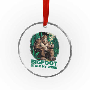 Funny Sasquatch Marijuana Crystal Glass Ornament Bigfoot Stole My Weed Vintage 420 TS02 Print Your Wear