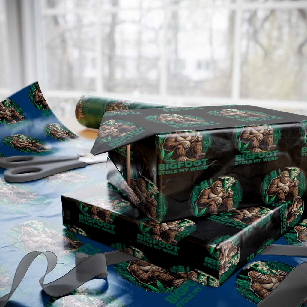 Funny Sasquatch Marijuana Wrapping Paper Roll Bigfoot Stole My Weed Vintage 420 TS02 Black Print Your Wear