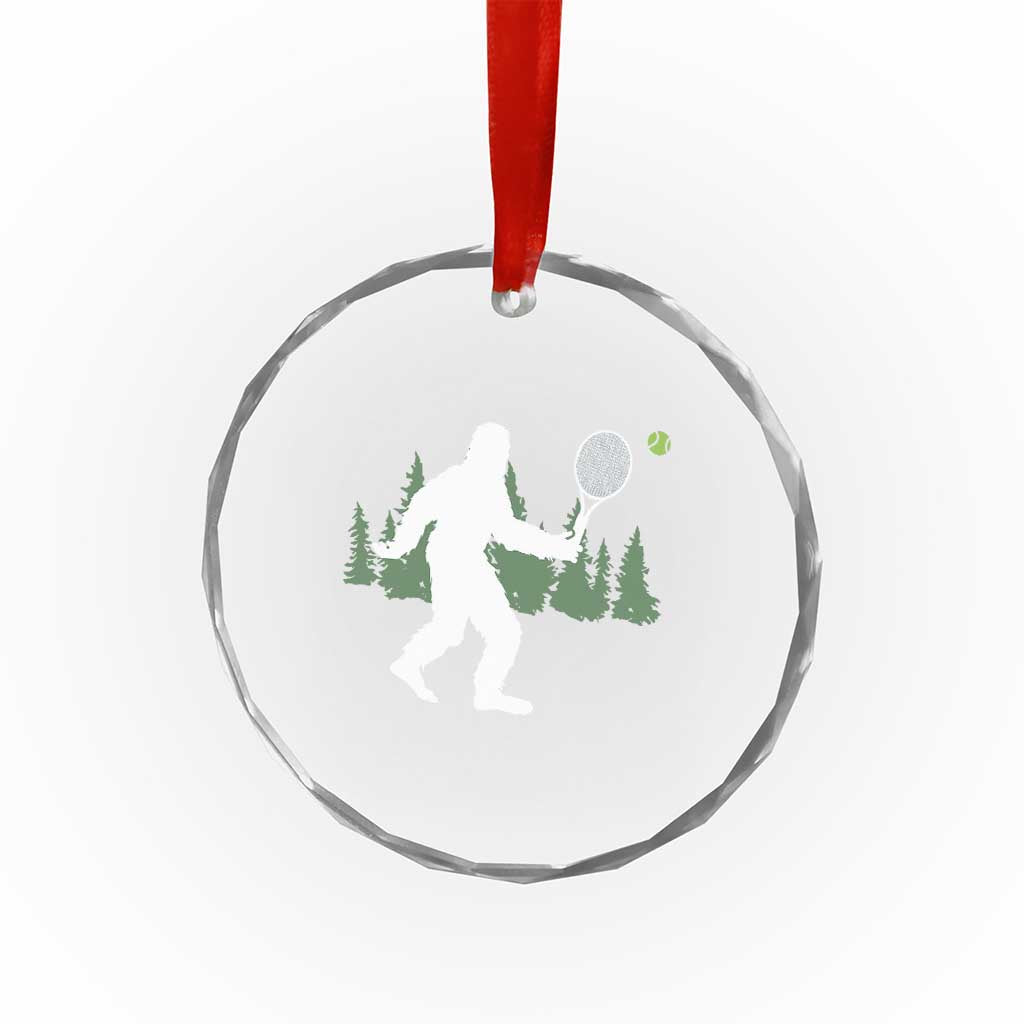 Funny Sasquatch Tennis Player Crystal Glass Ornament Folklore Cryptid Gift TS12 Print Your Wear
