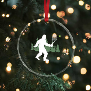 Funny Sasquatch Tennis Player Crystal Glass Ornament Folklore Cryptid Gift TS12 Print Your Wear