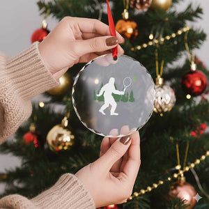 Funny Sasquatch Tennis Player Crystal Glass Ornament Folklore Cryptid Gift TS12 Print Your Wear