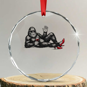Funny Sassquatch Sexy Crystal Glass Ornament Bigfoot With Cocktail Party Humor TS12 Transparent Glass 3'' Circle Print Your Wear