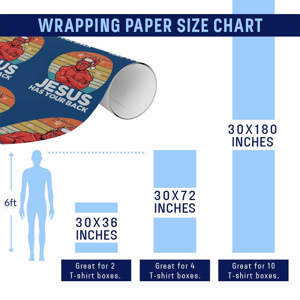 Funny Satan Christmas Wrapping Paper Roll Jesus Has Your Back TS14 Print Your Wear
