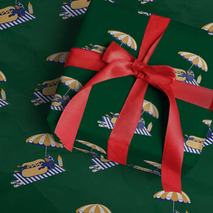 Funny Sausage Dog Wrapping Paper Roll Retro Summer Hot Dog Graphic Dachshund Dog Lover Gift