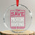 Funny Save Motor Boating Crystal Glass Ornament Beat Breast Cancer Pink Ribbon TS11 Transparent Glass 3'' Circle Print Your Wear