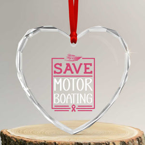 Funny Save Motor Boating Heart Crystal Glass Ornament Beat Breast Cancer Pink Ribbon TS11 Transparent Glass 3'' Heart Print Your Wear