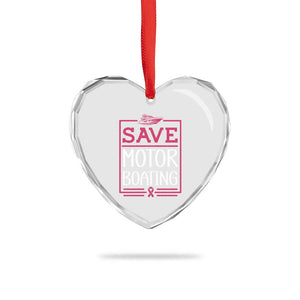 Funny Save Motor Boating Heart Crystal Glass Ornament Beat Breast Cancer Pink Ribbon TS11 Print Your Wear
