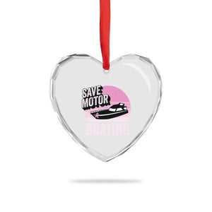 Funny Save Motor Boating Heart Crystal Glass Ornament Breast Cancer Pink Ribbon TS11 Print Your Wear