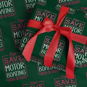 Funny Save Motor Boating Wrapping Paper Roll Beat Breast Cancer Pink Ribbon TS11 Green Print Your Wear