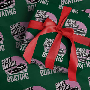 Funny Save Motor Boating Wrapping Paper Roll Breast Cancer Pink Ribbon TS11 Green Print Your Wear