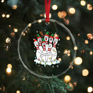 Funny Scared Cartoon Christmas Bowling Pins Crystal Glass Ornament TS11 Print Your Wear