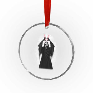 Funny Scary Bunny Face Ghost Heart Hand Sign Easter Day Crystal Glass Ornament TS11 Print Your Wear