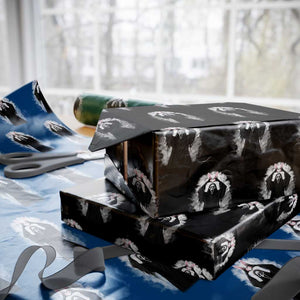Funny Scary Bunny Face Ghost Heart Hand Sign Easter Day Wrapping Paper Roll TS11 Black Print Your Wear