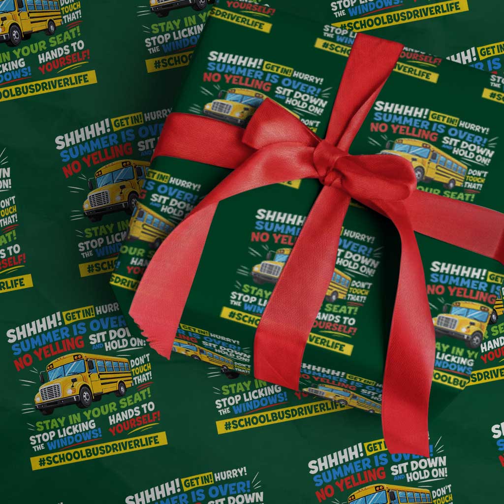 Funny School Bus Driver Life Wrapping Paper Roll Back to School Teacher Kids TS14 Green Print Your Wear