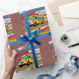 Funny School Bus Driver Life Wrapping Paper Roll Back to School Teacher Kids