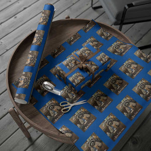 Funny School Therapist Raccoon Drinking Iced Coffee Wrapping Paper Roll TS14 Blue Print Your Wear