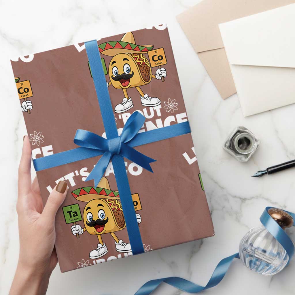 Funny Science Taco Pun Wrapping Paper Roll Let Is Taco Bout Science TS14 Mocha Print Your Wear