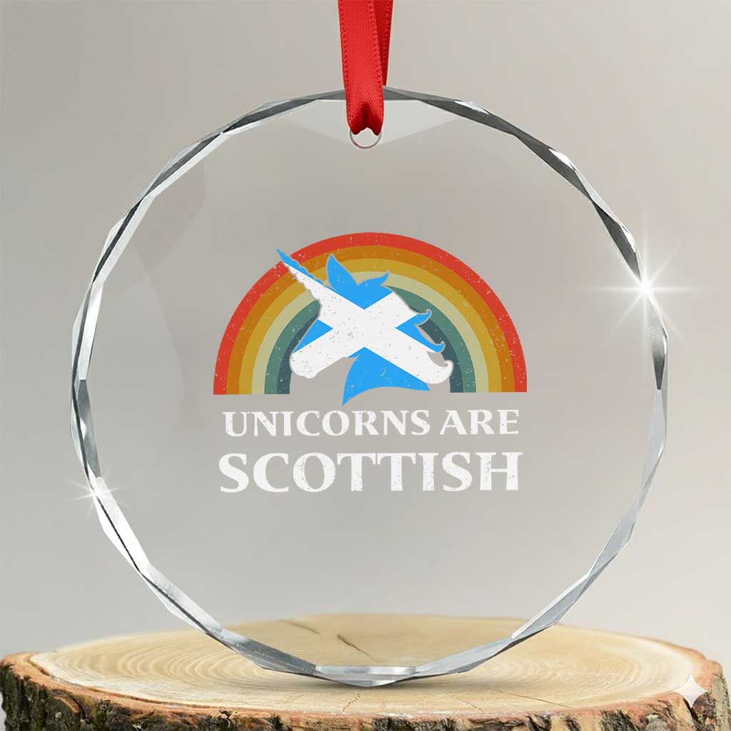 Funny Scotland Pride Unicorn Crystal Glass Ornament Unicorns Are Scottish Rainbow TS11 Transparent Glass 3'' Circle Print Your Wear