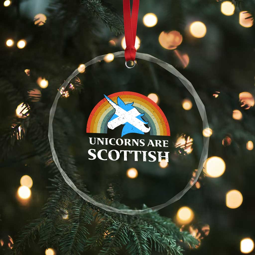 Funny Scotland Pride Unicorn Crystal Glass Ornament Unicorns Are Scottish Rainbow TS11 Print Your Wear