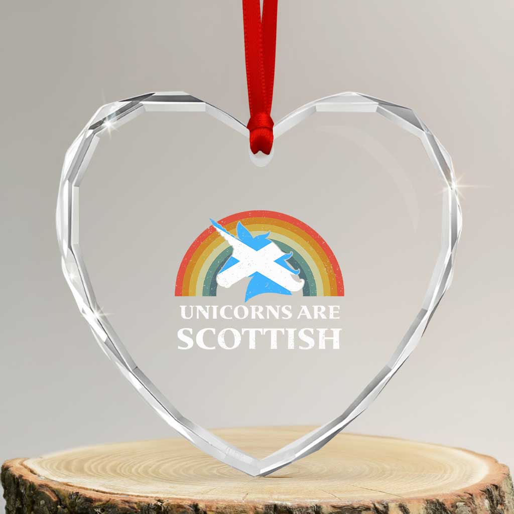 Funny Scotland Pride Unicorn Heart Crystal Glass Ornament Unicorns Are Scottish Rainbow TS11 Transparent Glass 3'' Heart Print Your Wear