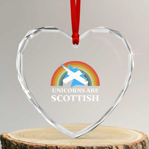 Funny Scotland Pride Unicorn Heart Crystal Glass Ornament Unicorns Are Scottish Rainbow TS11 Transparent Glass 3'' Heart Print Your Wear