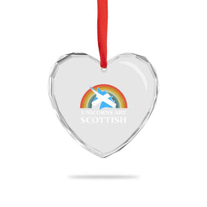 Funny Scotland Pride Unicorn Heart Crystal Glass Ornament Unicorns Are Scottish Rainbow TS11 Print Your Wear