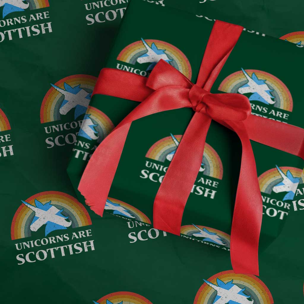 Funny Scotland Pride Unicorn Wrapping Paper Roll Unicorns Are Scottish Rainbow TS11 Green Print Your Wear
