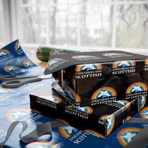 Funny Scotland Pride Unicorn Wrapping Paper Roll Unicorns Are Scottish Rainbow TS11 Black Print Your Wear