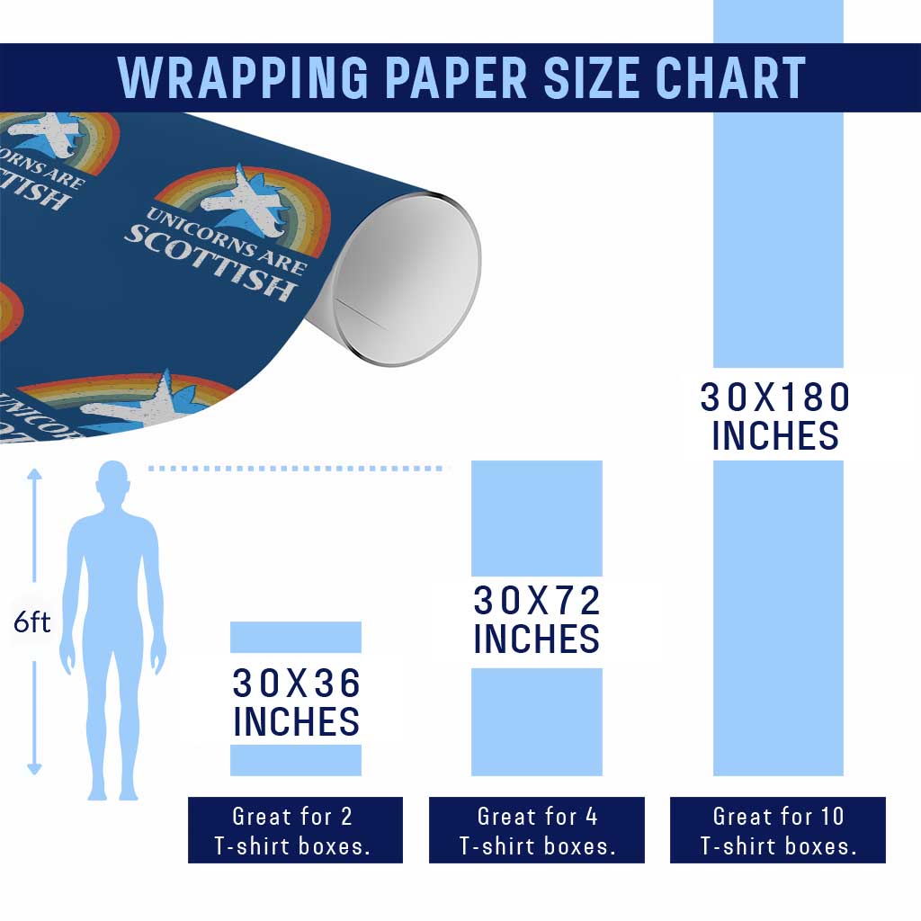 Funny Scotland Pride Unicorn Wrapping Paper Roll Unicorns Are Scottish Rainbow TS11 Print Your Wear