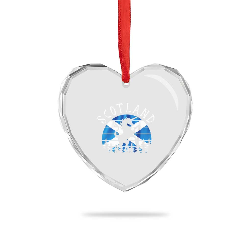 Funny Scotland Unicorn Scottish Flag Saltire Heart Crystal Glass Ornament TS11 Print Your Wear