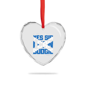 Funny Scottish Anthem Fan Saltire Flag Heart Crystal Glass Ornament Yes Sir I Can Boogie Sports Style Scotland Football Supporters