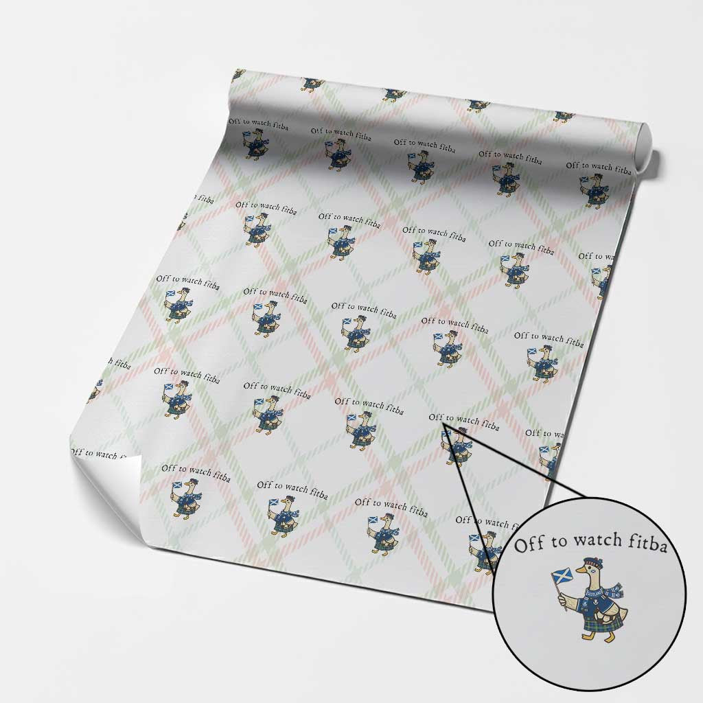 Funny Scottish Goose Scotland Football Wrapping Paper Roll Off to Watch Fitba Soccer Fans Meme