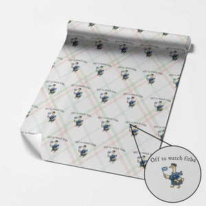 Funny Scottish Goose Scotland Football Wrapping Paper Roll Off to Watch Fitba Soccer Fans Meme