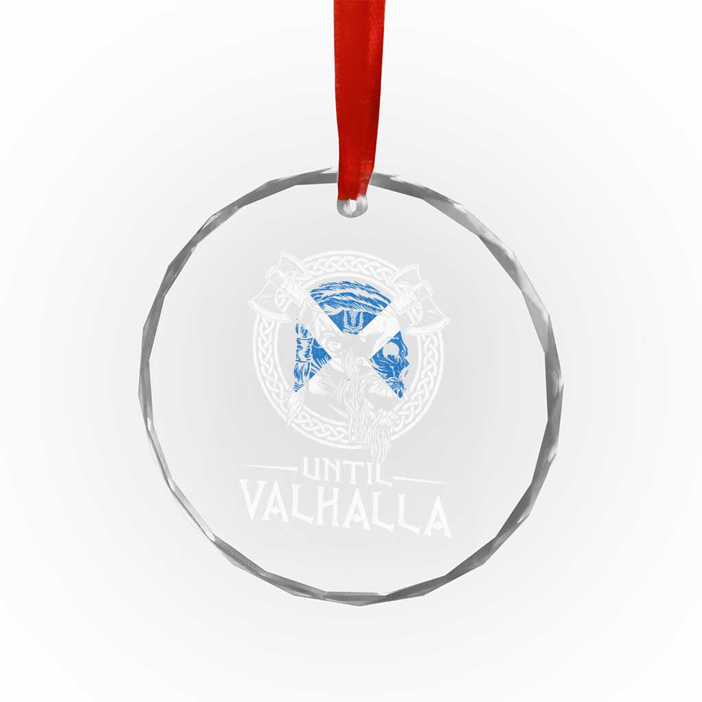 Funny Scottish Viking Crystal Glass Ornament Until Valhalla Vintage Scottish Flag Skull TS11 Print Your Wear