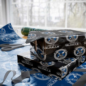 Funny Scottish Viking Wrapping Paper Roll Until Valhalla Vintage Scottish Flag Skull TS11 Black Print Your Wear