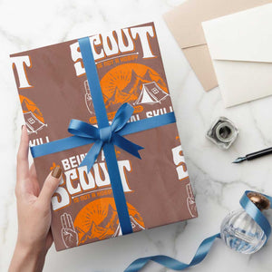 Funny Scout Wrapping Paper Roll Being A Scout Is Not A Hobby Survival Skill Adventure TS02 Mocha Print Your Wear