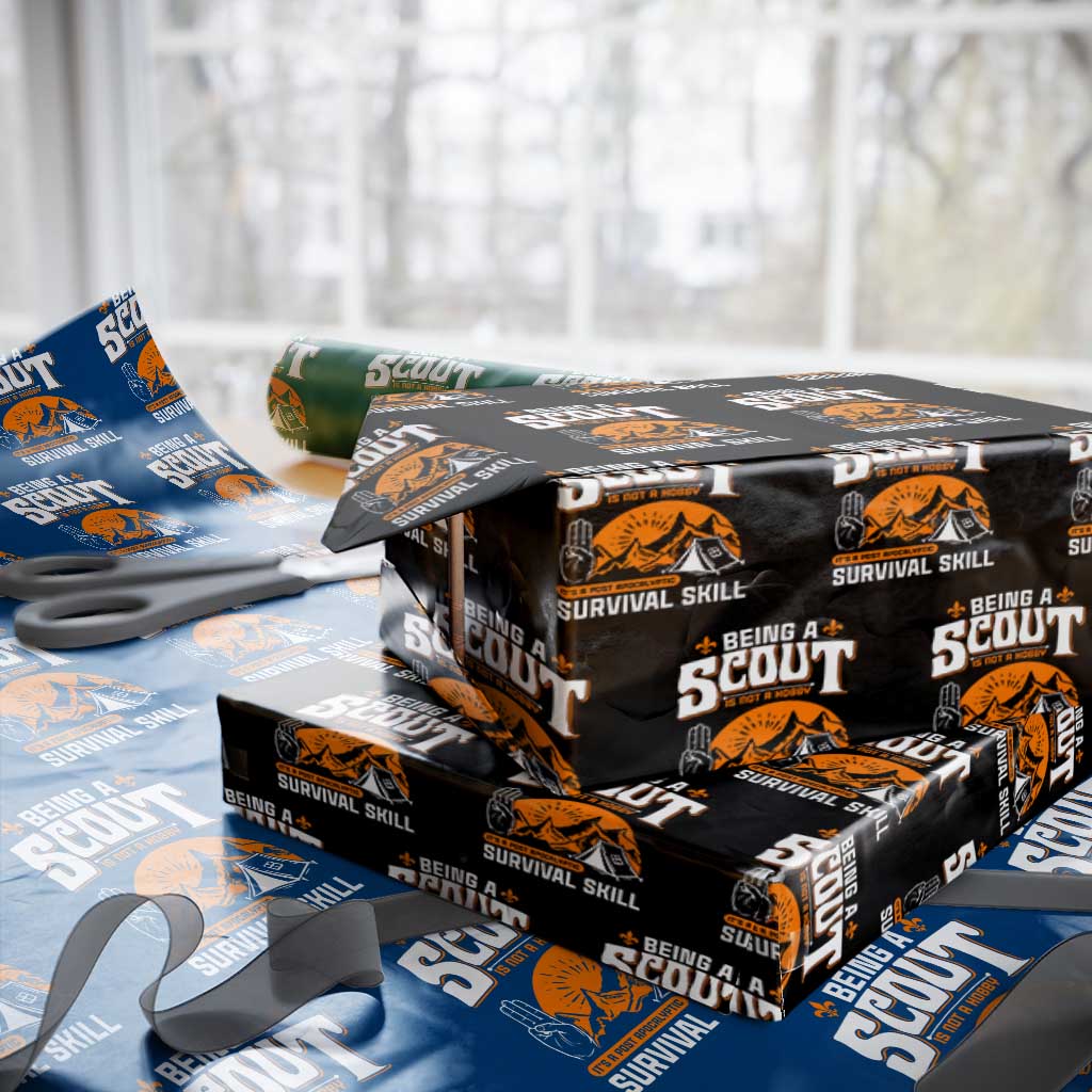 Funny Scout Wrapping Paper Roll Being A Scout Is Not A Hobby Survival Skill Adventure TS02 Black Print Your Wear
