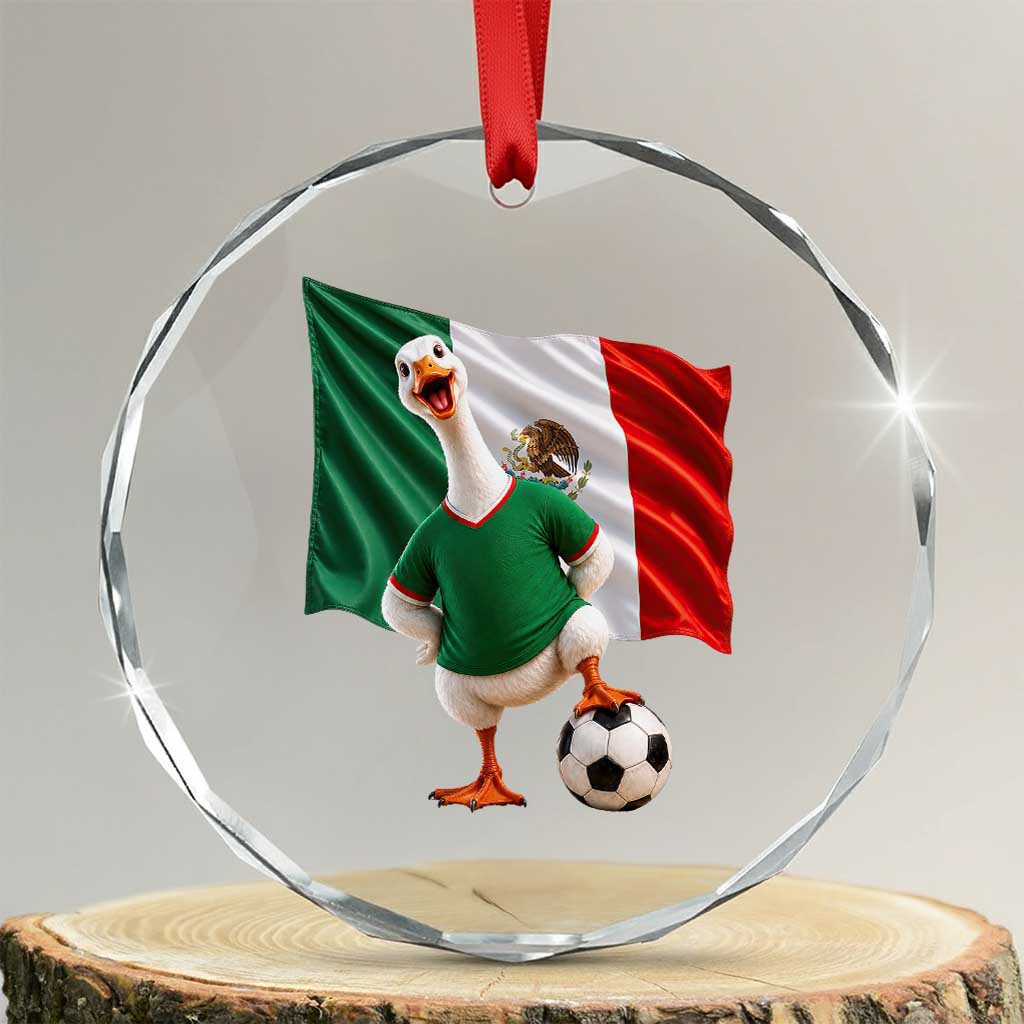 Funny Screaming Merlin the Duck Crystal Glass Ornament Mexico Soccer Flag Football Fans TS02 Transparent Glass 3'' Circle Print Your Wear