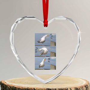 Funny Seagull Papa Heart Crystal Glass Ornament Fathers Day Gift Ocean Life Dad Graphic TS12 Transparent Glass 3'' Heart Print Your Wear
