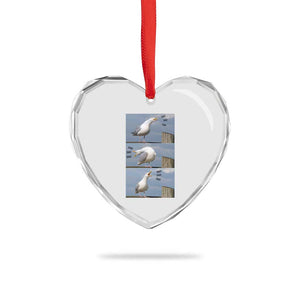 Funny Seagull Papa Heart Crystal Glass Ornament Fathers Day Gift Ocean Life Dad Graphic TS12 Print Your Wear