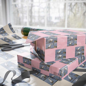 Funny Seagull Papa Wrapping Paper Roll Fathers Day Gift Ocean Life Dad Graphic TS12 Light Pink Print Your Wear