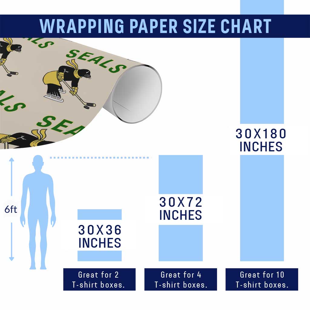 Funny Seal Ice Hockey Player Wrapping Paper Roll Winter Sports Gift TS12 Print Your Wear