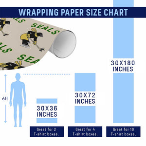 Funny Seal Ice Hockey Player Wrapping Paper Roll Winter Sports Gift TS12 Print Your Wear